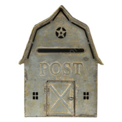 Antikolt fém házikó alakú postaláda