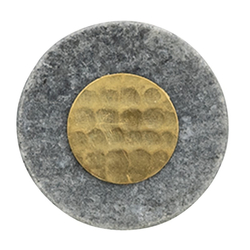 Ajtófogantyú szürke kő arany színű fém középpel, 4 db-os szett