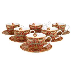 Porcelán teáscsésze szett - 280 ml - William Morris: Strawberry Thief Red