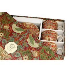 Porcelán Teáscsésze Készlet 6 Személyes Dobozban William Morris Red