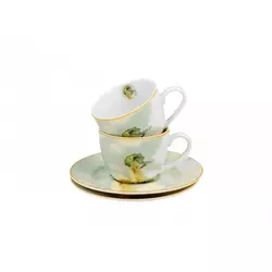 Porcelán kávés csésze szett - 100ml - Monet: Hölgy esernyővel