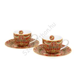 Porcelán eszpresszó  csésze - 110ml - William Morris: Strawberry Thief Red