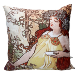 Díszpárna - 50x50cm - Mucha: Ősz