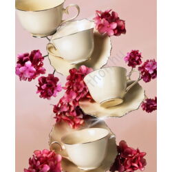 Malaga porcelán 6 személyes csésze szett - 250ml - Veroni