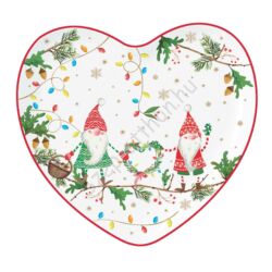 Porcelán szívtálca - 20x19cm - Ready for Christmas