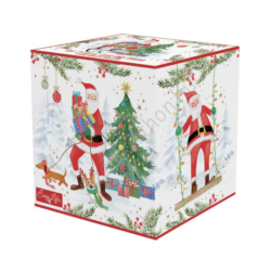 Karácsonyi porcelán eszpresszó kávé csésze szett - 75ml - Joyful Santa