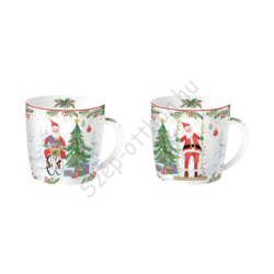 Mikulásos porcelán bögre szett - 350ml - Joyful Santa