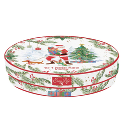Télapós porcelán desszertes tányér szett - 19cm - Joyful Santa