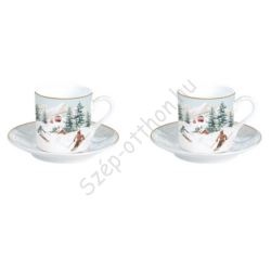 Porcelán kávés csésze szett 2 személyes - 100ml - Chalet