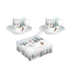 Porcelán kávés csésze szett 2 személyes - 100ml - Chalet