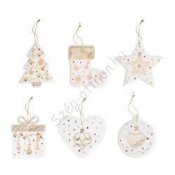 Karácsonyi porcelán díszek - 6db-os szett - Christmas Lights