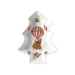 Porcelán fenyő alakú tál - 21,5x28,5cm - Christmas Memories