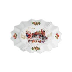 Porcelán ovális tálca - 30x20,5x5cm - Christmas Memories