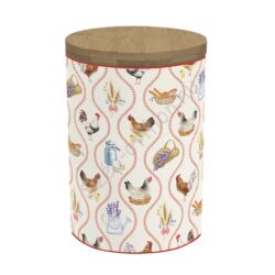 Porcelán konyhai tároló bambusz fedéllel - Country Life