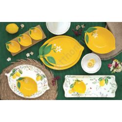 Porcelán lapostányér - 26,5cm - Fleurs et Citrons