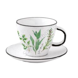 Porcelán Fűszernövényes Csésze Aljjal - 250 ml - Herbarium