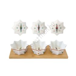Porcelán csillag alakú tálka szett - 34x12cm - Nutcrackers