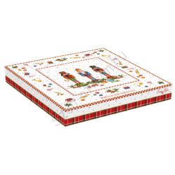 Karácsonyi mintás porcelán tortatál lapáttal - Vintage Nutcracker