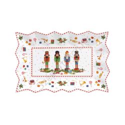 Karácsonyi mintás Porcelán tálca - Vintage Nutcracker