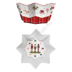 Karácsonyi mintás Porcelán tál - Vintage Nutcracker