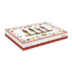 Karácsonyi mintás Porcelán ovális tálca - Vintage Nutcracker