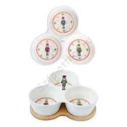 Diótörő Karácsonyi porcelán 3 részes kínáló szett - Nutcrackers
