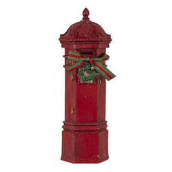 Karácsonyi dekoráció - Piros álló postaláda - 29cm