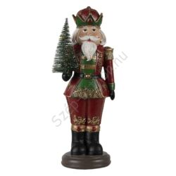 Karácsonyi diótörő figura fenyővel - 32cm