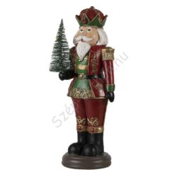 Karácsonyi diótörő figura fenyővel - 32cm