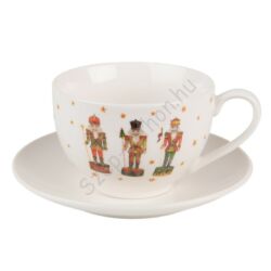 Karácsonyi Diótörő mintás porcelán csésze aljjal - 200ml - Happy Little Christmas