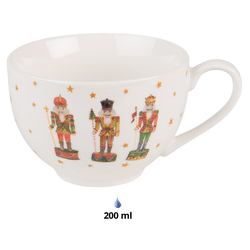 Karácsonyi Diótörő mintás porcelán csésze aljjal - 200ml - Happy Little Christmas