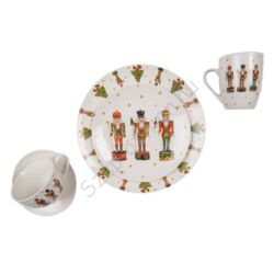 Karácsonyi Diótörő mintás porcelán csésze aljjal - 200ml - Happy Little Christmas