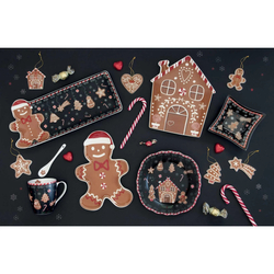 Mézeskalács Karácsonyi mintás ablakos fémdoboz - Gingerbread