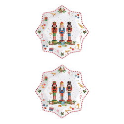 Karácsonyi mintás Porcelán desszertes tányér szett - Vintage Nutcrackers