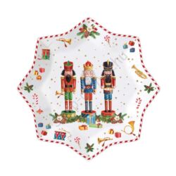 Karácsonyi mintás Porcelán desszertes tányér szett - Vintage Nutcrackers
