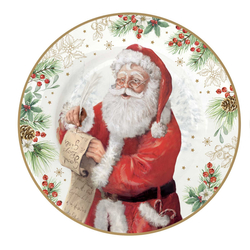 Karácsonyi porcelán desszertes tányér szett - 19cm - Santa Is Coming