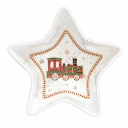 Karácsonyi porcelán csillag alakú tál - 15x5cm - Polar Express