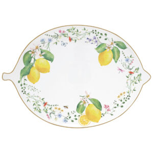 Citrom formájú porcelán tálca - 30x21,5cm - Fleurs et Citrons