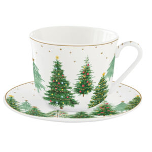 Porcelán csésze szett - 400ml - Festive Trees