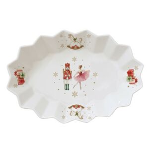 Karácsonyi porcelán ovális tálca Magie de Noel