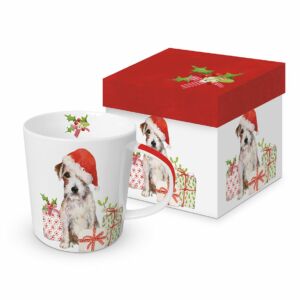 Karácsonyi porcelán bögre - 350 ml - Christmas Pup