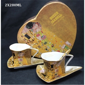 Porcelán csésze szett- 225ml - Klimt: The Kiss