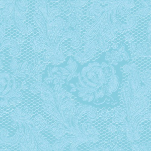 Lace embossed aqua papírszalvéta 33x33cm, 15db-os