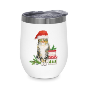 Rozsdamentes acél hőtartó pohár - 350ml - Christmas Kitty