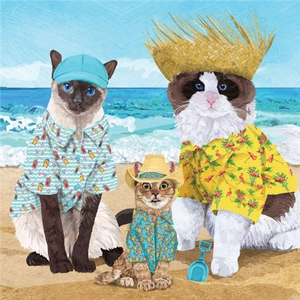 Cats Beach Party papírszalvéta 33x33cm, 20db-os