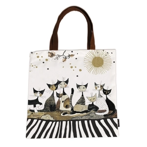 Textil bevásárló táska - Rosina Wachtmeister: Cats Sepia