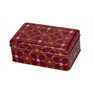 Karácsonyi fémdoboz - 155x100x57mm - Yule red