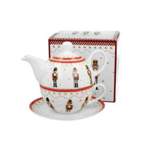 Porcelán egyszemélyes tázós szett 300ml, dobozban, Christmas Nutckracker