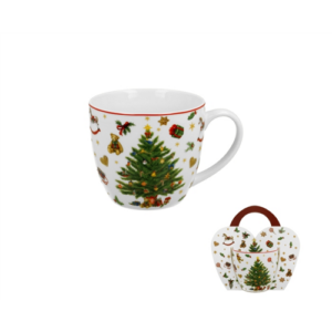 Porcelán bögre 460ml, díszcsomagolásban, Christmas Tree