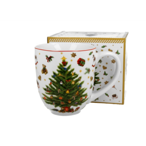 Porcelán bögre 1000ml, dobozban, Christmas Tree